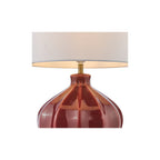 AMR4225-PYR142 Amrita Ceramic Table Lamp Red and Antique Brass With Shade