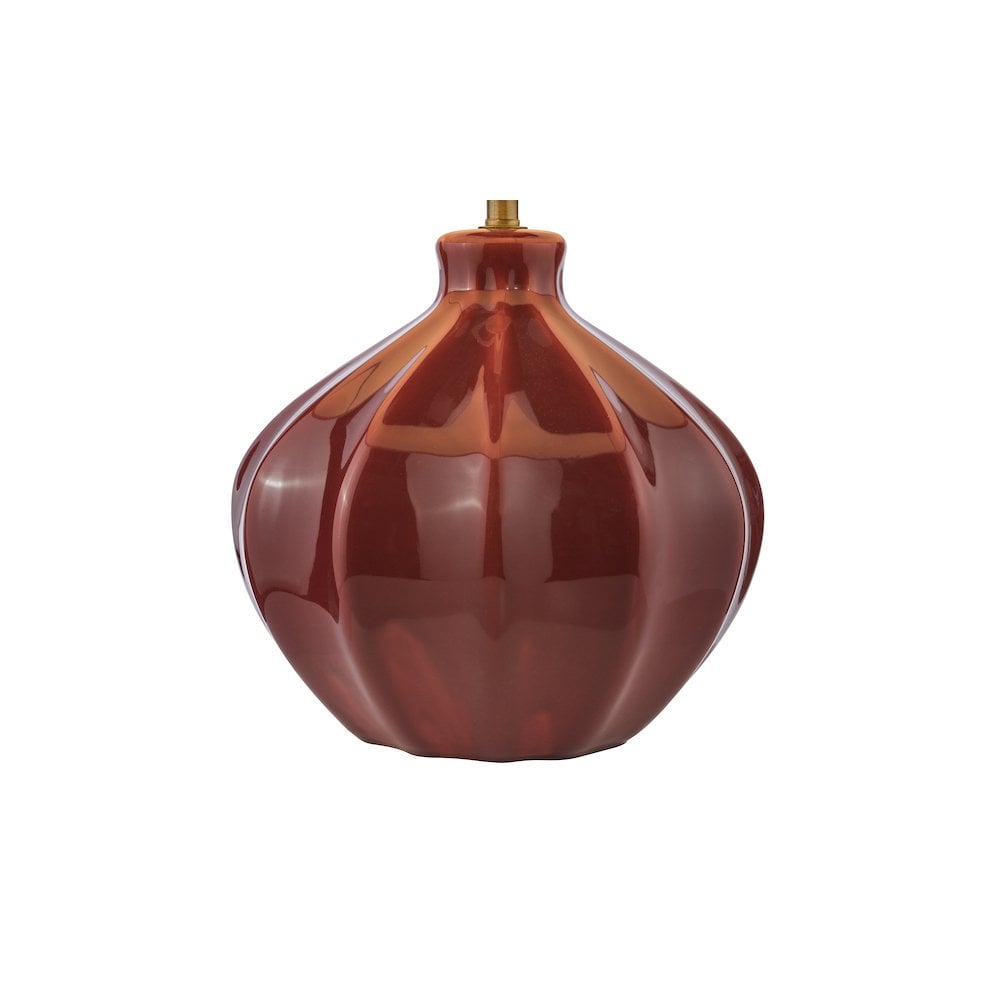 AMR4225-PYR142 Amrita Ceramic Table Lamp Red and Antique Brass With Shade