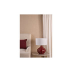 AMR4225-PYR142 Amrita Ceramic Table Lamp Red and Antique Brass With Shade