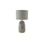 CRE4239-PYR1439 Creon Ceramic Table Lamp Grey and Antique Brassss With Shade