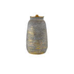 CRE4239-PYR1439 Creon Ceramic Table Lamp Grey and Antique Brassss With Shade