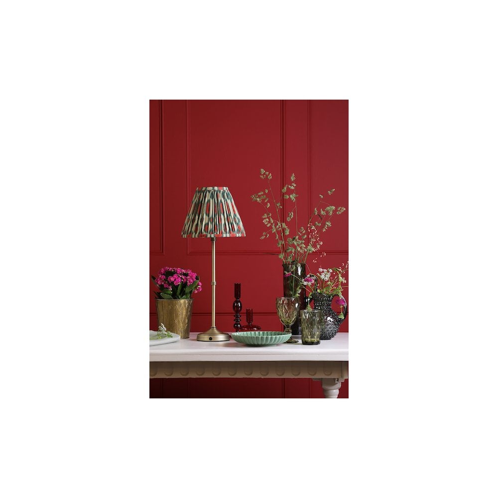 DAH4275-IKA1025 Dahl Rechargeable Table Lamp Matt Antique Brass With Shade LED