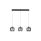 EIL0322-AID6510B Eileen 3 Light Bar Pendant Matt Black and Smoked Glass LED