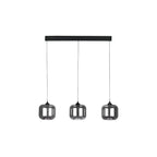 EIL0322-AID6510B Eileen 3 Light Bar Pendant Matt Black and Smoked Glass LED