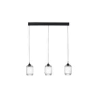 EIL0322-SAW6508 Eileen 3 Light Bar Pendant Matt Black and Ribbed Glass LED