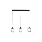 EIL0322-SAW6508 Eileen 3 Light Bar Pendant Matt Black and Ribbed Glass LED