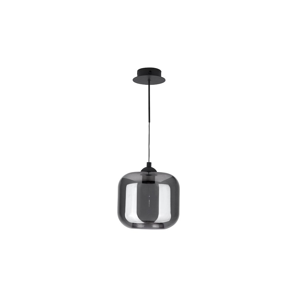 EIL0722-AID6510B Eileen Pendant/Wall Light Matt Black and Smoked Glass LED