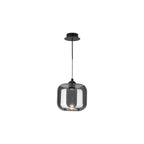 EIL0722-AID6510B Eileen Pendant/Wall Light Matt Black and Smoked Glass LED