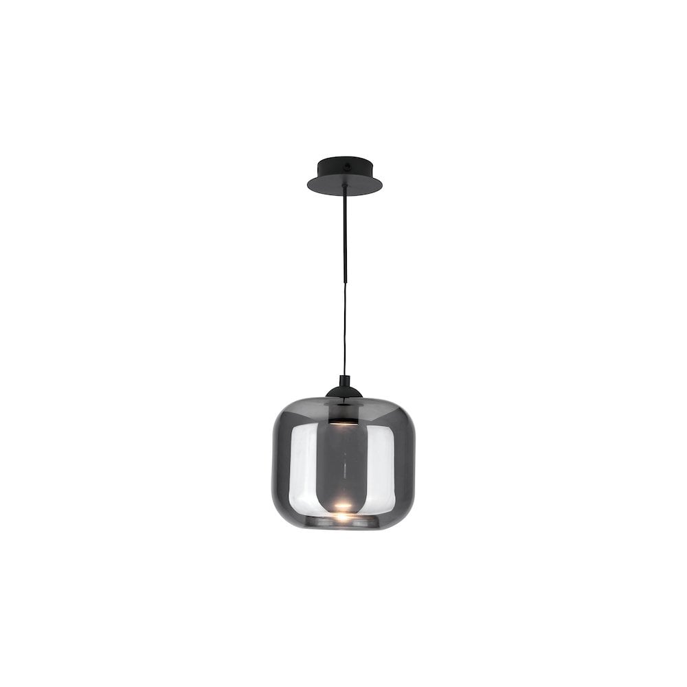 EIL0722-AID6510B Eileen Pendant/Wall Light Matt Black and Smoked Glass LED