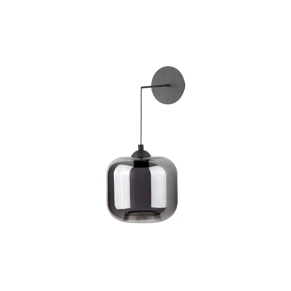EIL0722-AID6510B Eileen Pendant/Wall Light Matt Black and Smoked Glass LED