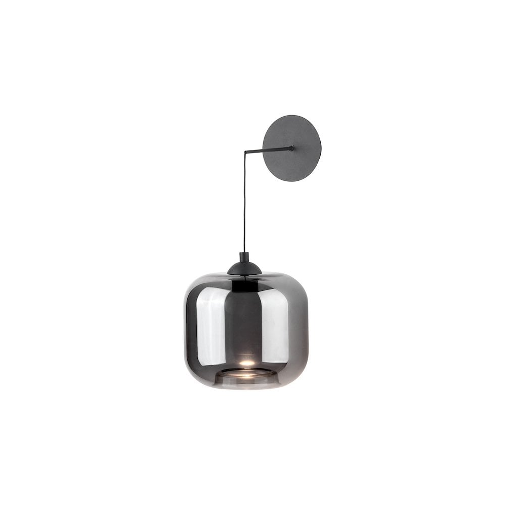 EIL0722-AID6510B Eileen Pendant/Wall Light Matt Black and Smoked Glass LED