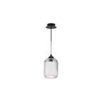 EIL0722-SAW6508 Eileen Pendant/Wall Light Matt Black and Ribbed Glass LED