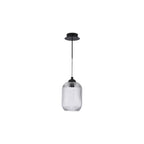 EIL0722-SAW6508 Eileen Pendant/Wall Light Matt Black and Ribbed Glass LED