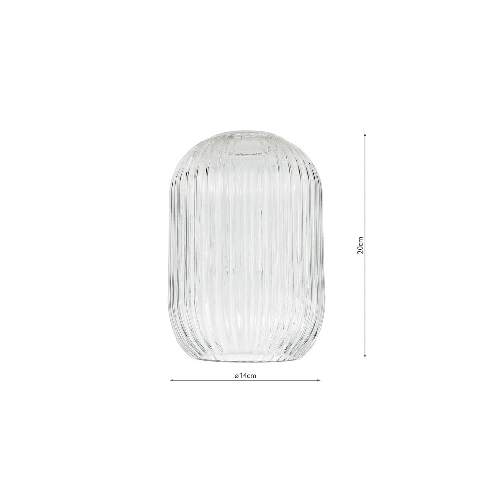 EIL0722-SAW6508 Eileen Pendant/Wall Light Matt Black and Ribbed Glass LED