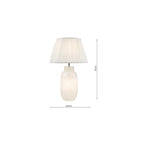 ILE422-ULY1615 Ileana Table Lamp White Glass With Shade