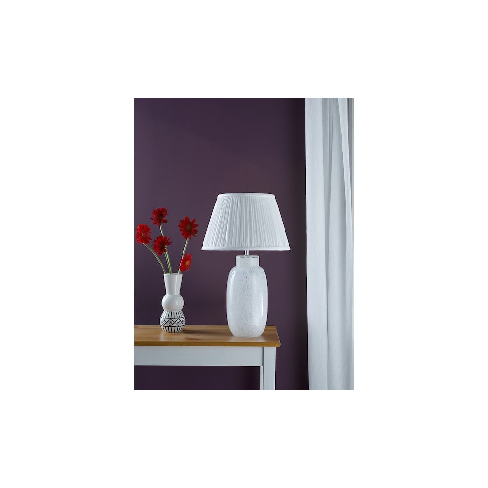 ILE422-ULY1615 Ileana Table Lamp White Glass With Shade