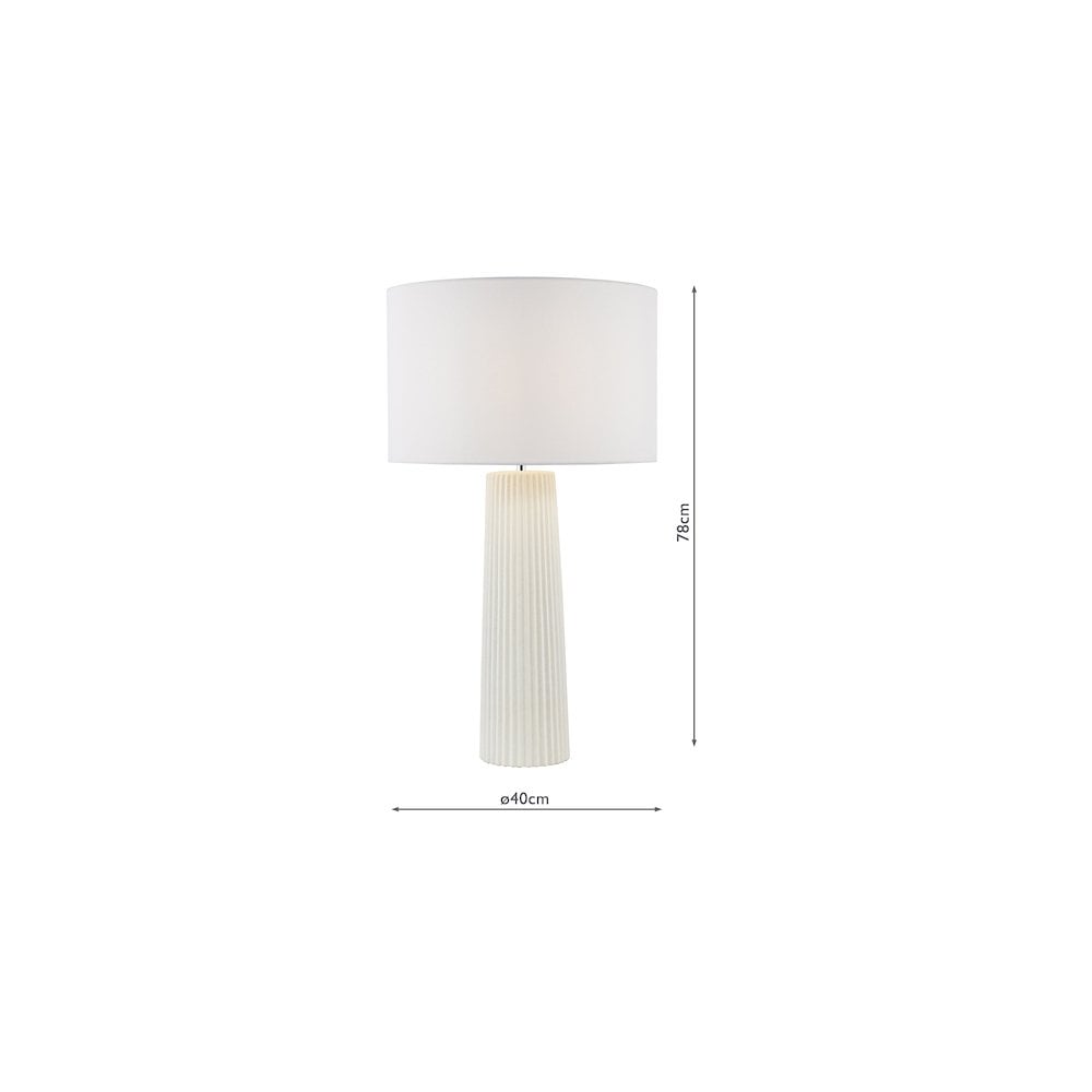 MYL422-PYR162 Myla Ceramic Table Lamp White With Shade