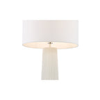 MYL422-PYR162 Myla Ceramic Table Lamp White With Shade