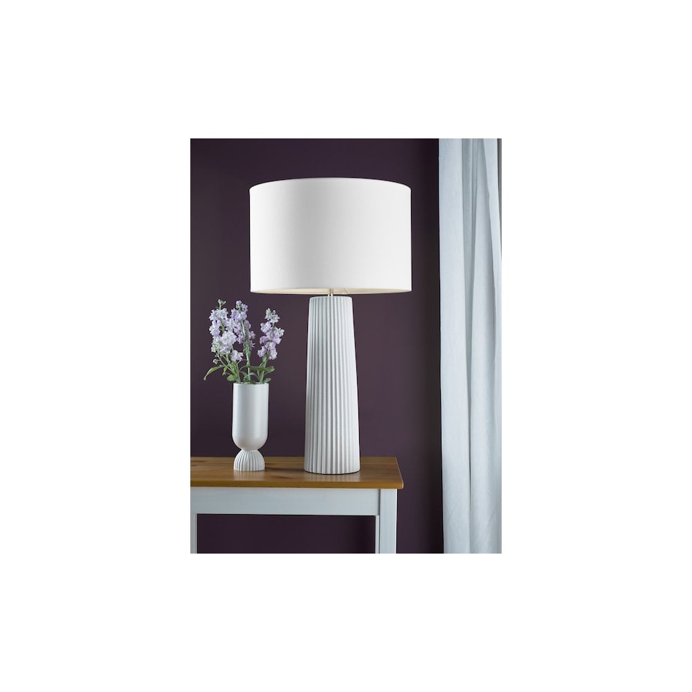 MYL422-PYR162 Myla Ceramic Table Lamp White With Shade