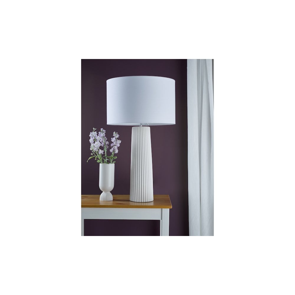 MYL422-PYR162 Myla Ceramic Table Lamp White With Shade
