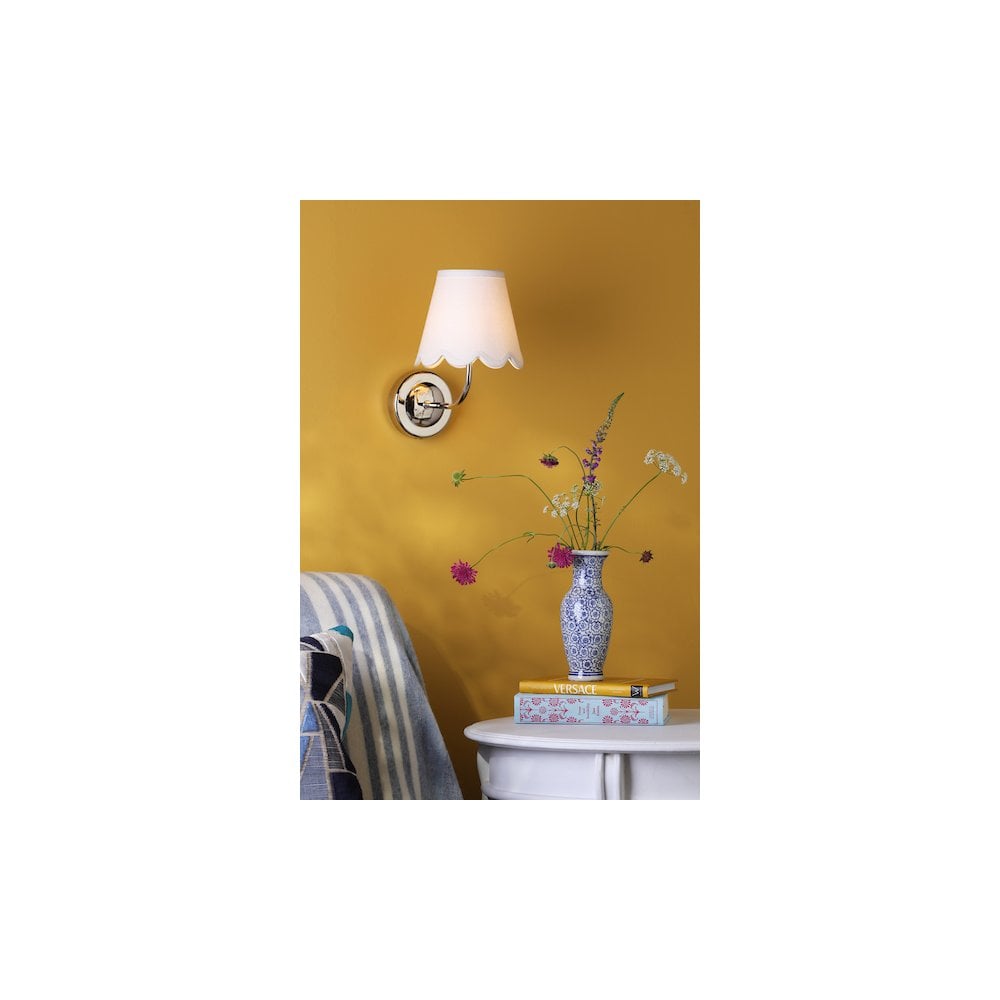 NAV0738-NER262 Navarro Rechargeable Wall Light Polished Nickel With Shade LED