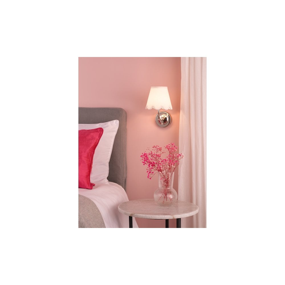 NAV0738-NER262 Navarro Rechargeable Wall Light Polished Nickel With Shade LED
