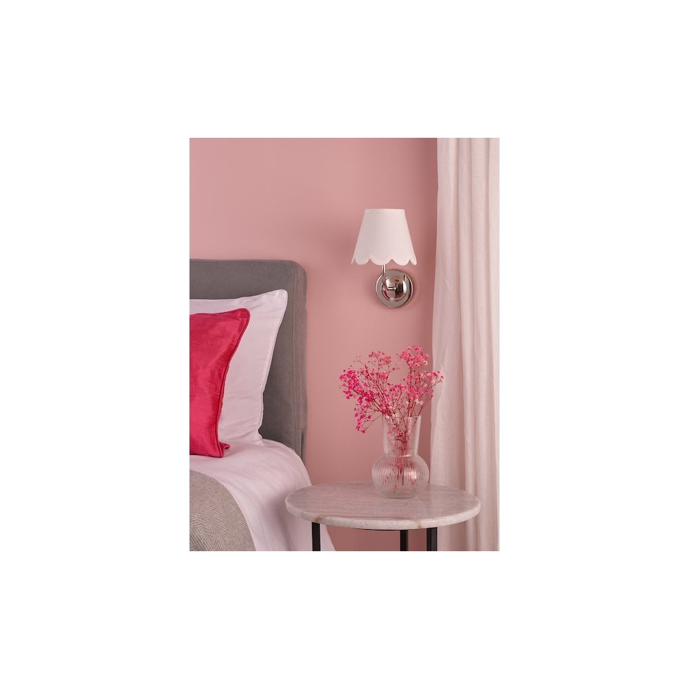 NAV0738-NER262 Navarro Rechargeable Wall Light Polished Nickel With Shade LED