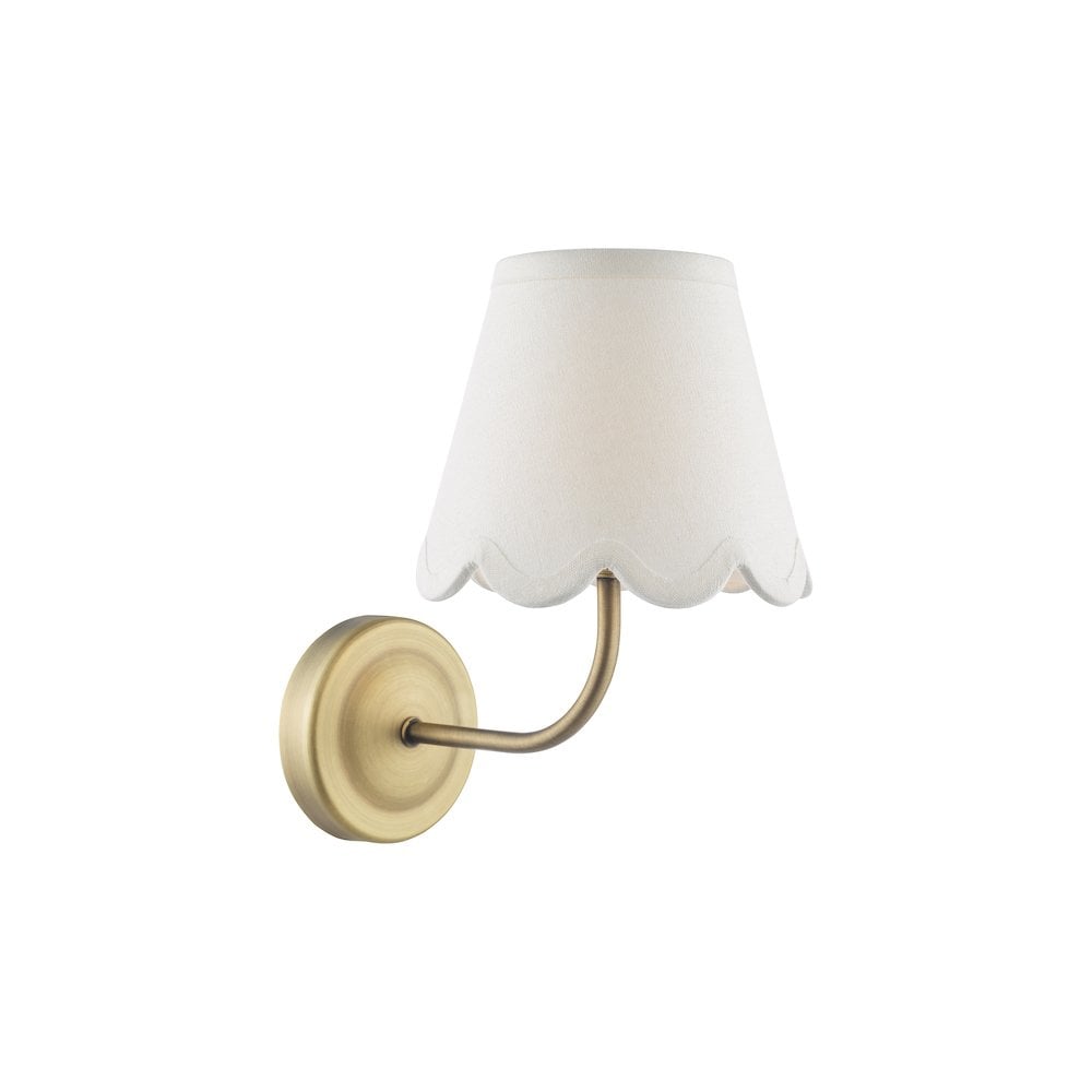 NAV0775-NER262 Navarro Rechargeable Wall Light Matt Antique Brass With Shade LED