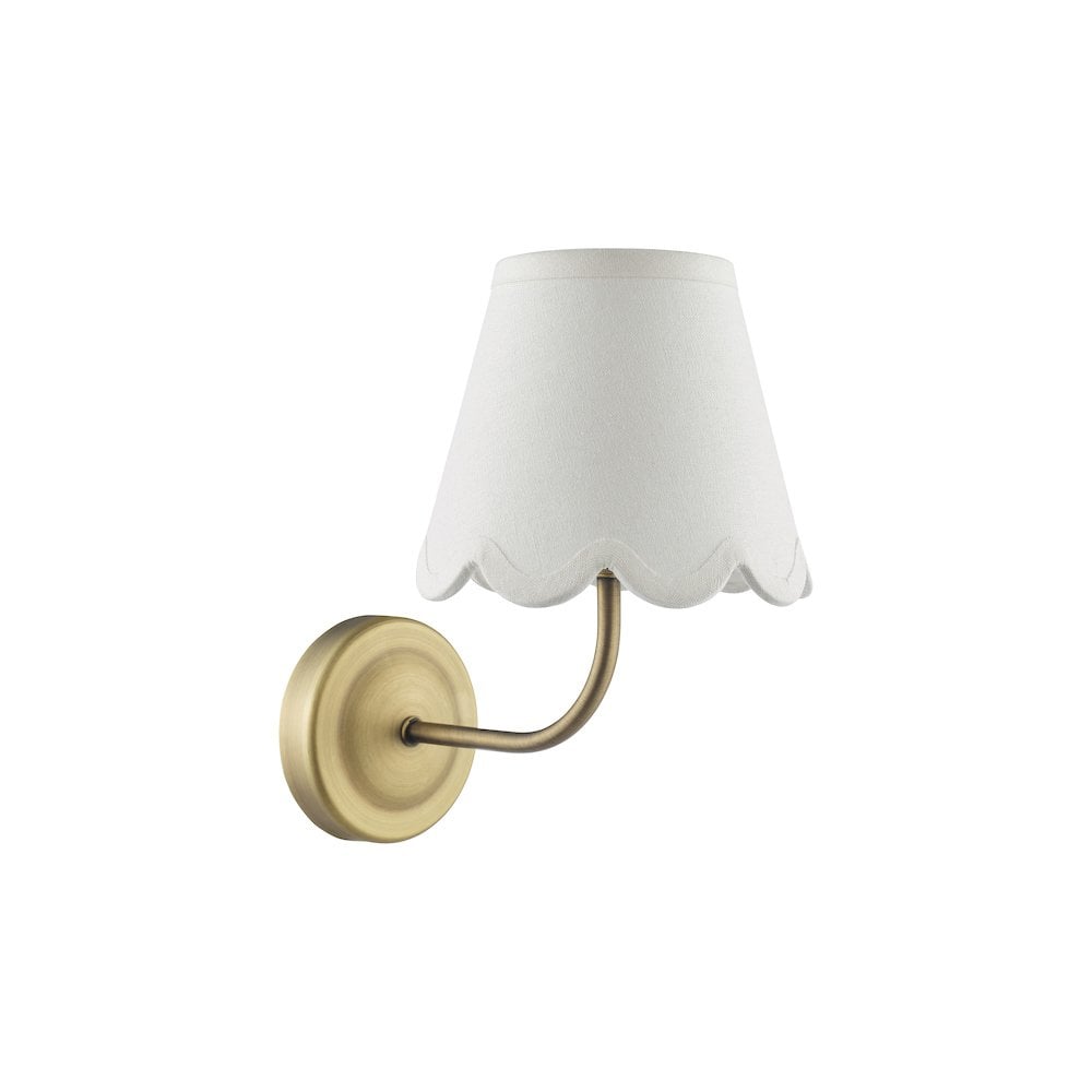 NAV0775-NER262 Navarro Rechargeable Wall Light Matt Antique Brass With Shade LED