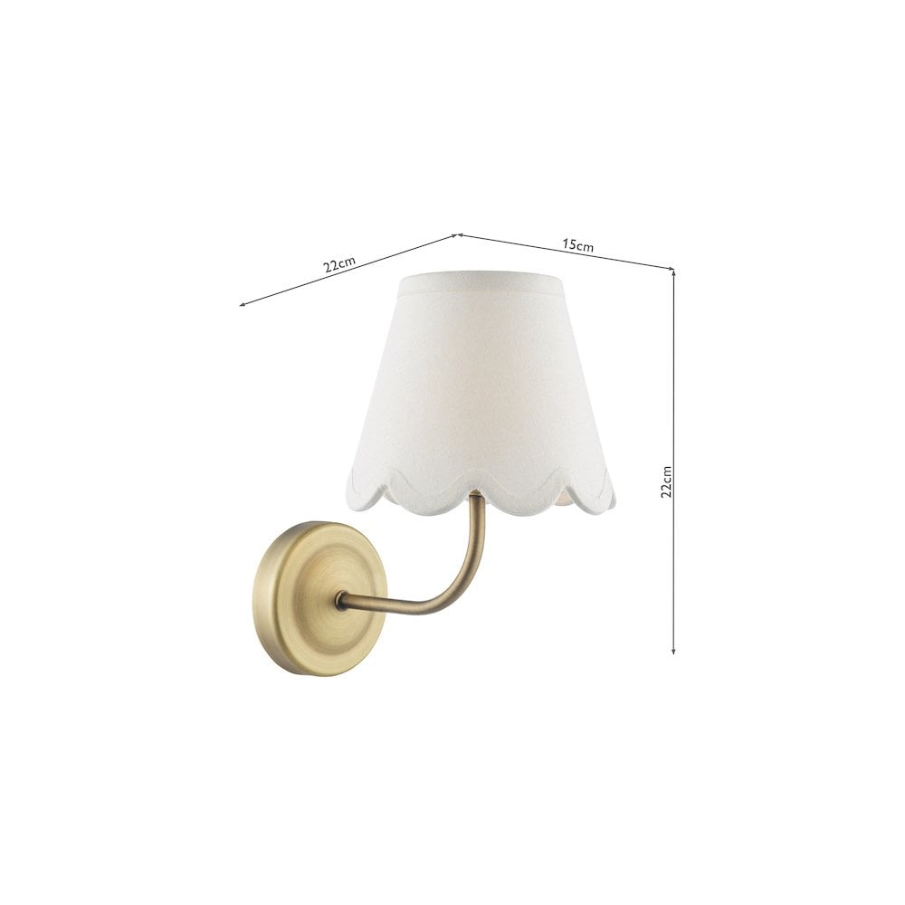 NAV0775-NER262 Navarro Rechargeable Wall Light Matt Antique Brass With Shade LED