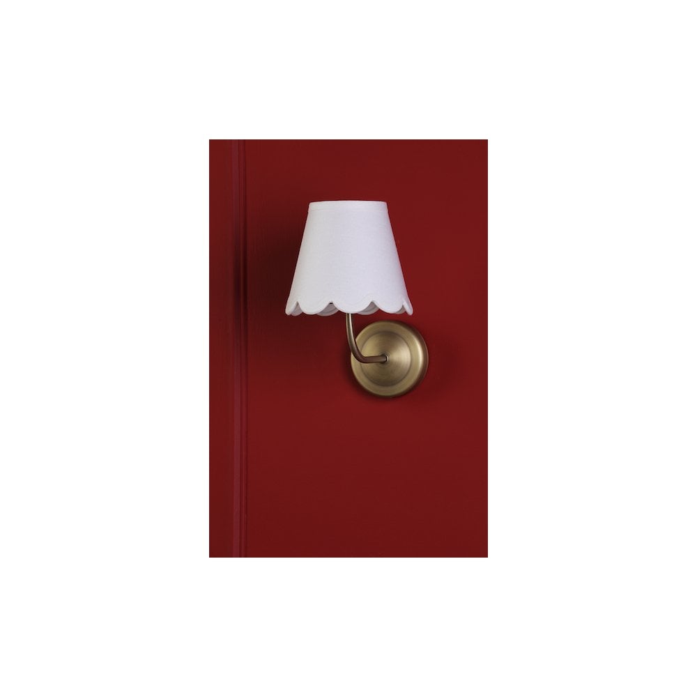NAV0775-NER262 Navarro Rechargeable Wall Light Matt Antique Brass With Shade LED