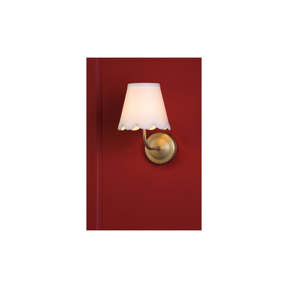 NAV0775-NER262 Navarro Rechargeable Wall Light Matt Antique Brass With Shade LED