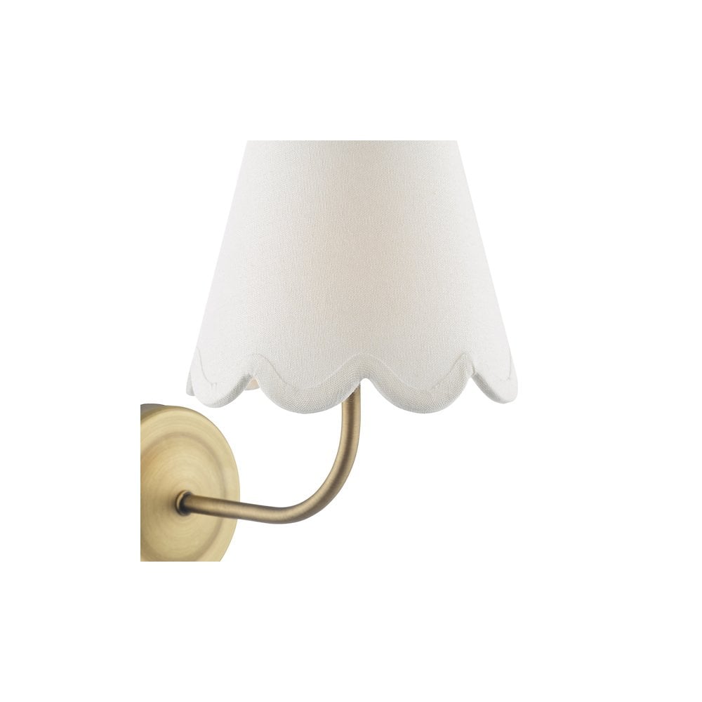 NAV0775-NER262 Navarro Rechargeable Wall Light Matt Antique Brass With Shade LED