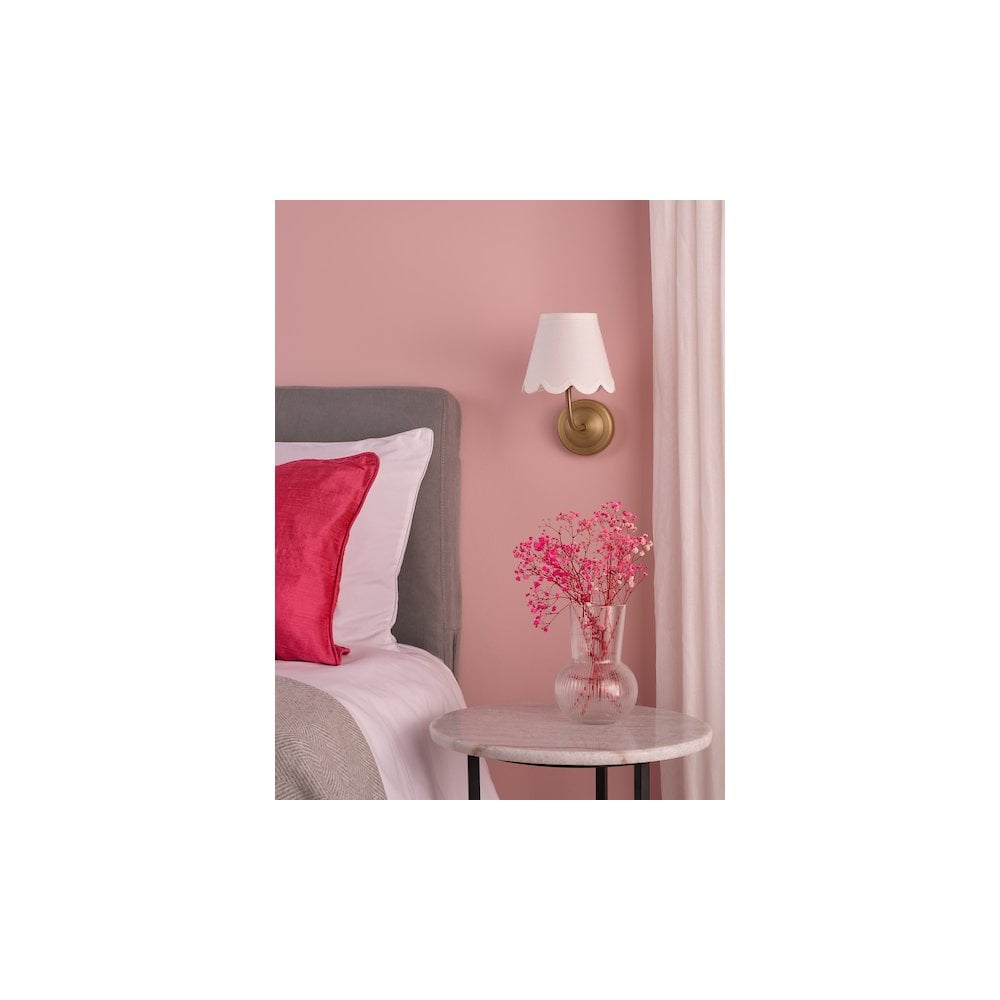 NAV0775-NER262 Navarro Rechargeable Wall Light Matt Antique Brass With Shade LED