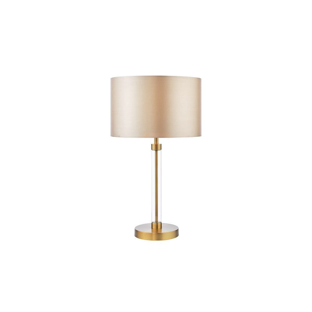 SYL4275-LYR1229 Sylvester Table Lamp Antique Brass and Glass With Shade