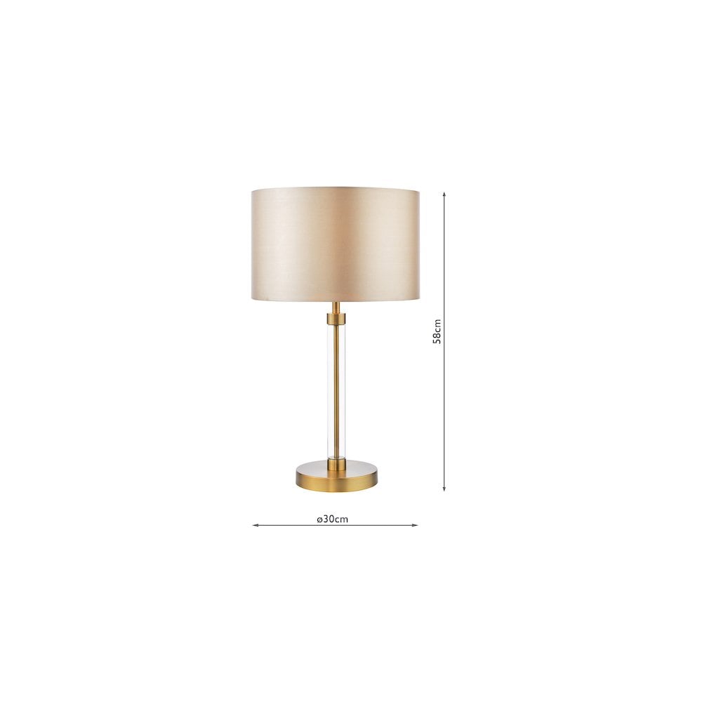 SYL4275-LYR1229 Sylvester Table Lamp Antique Brass and Glass With Shade