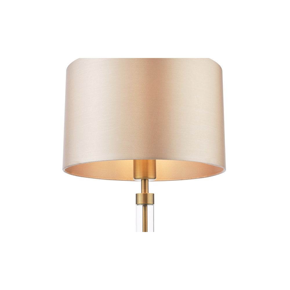 SYL4275-LYR1229 Sylvester Table Lamp Antique Brass and Glass With Shade