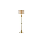 SYL4975-LYR1629 Sylvester Floor Lamp Antique Brass and Glass With Shade