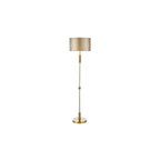 SYL4975-LYR1629 Sylvester Floor Lamp Antique Brass and Glass With Shade