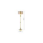 SYL4975-LYR1629 Sylvester Floor Lamp Antique Brass and Glass With Shade