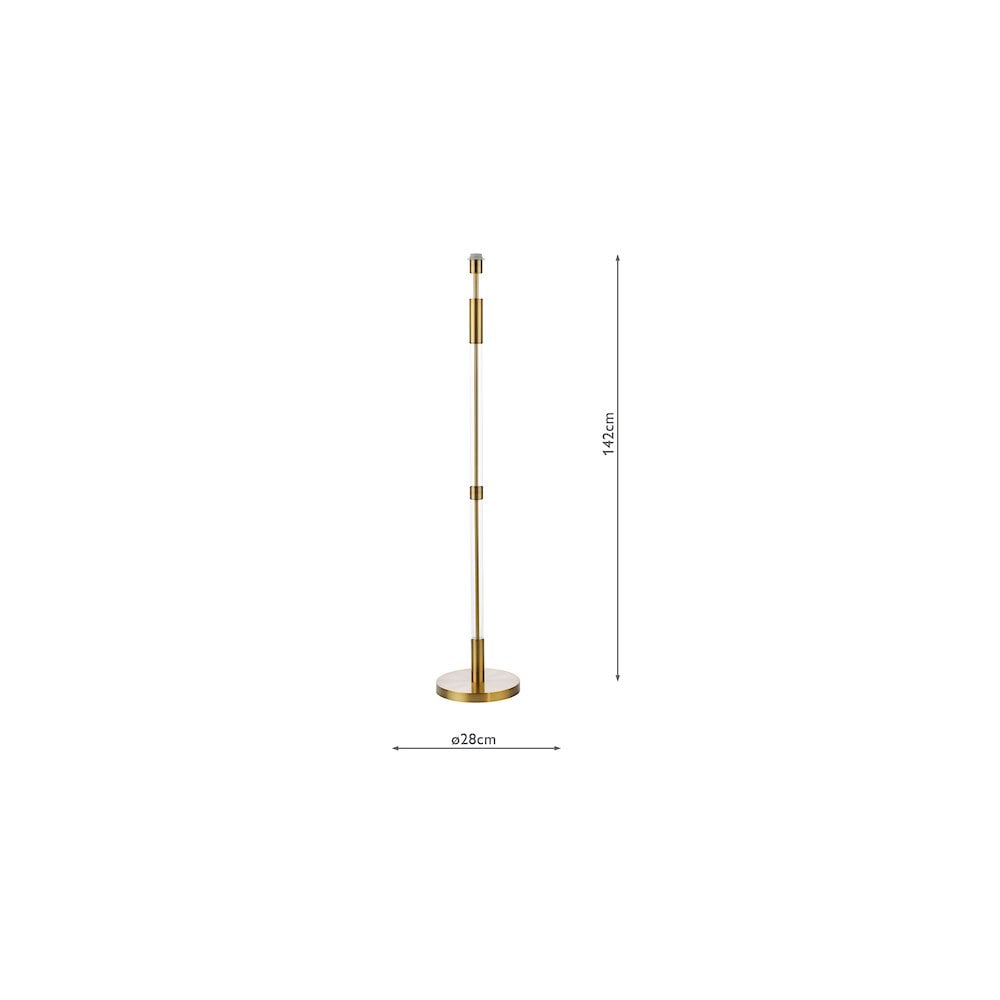 SYL4975-LYR1629 Sylvester Floor Lamp Antique Brass and Glass With Shade