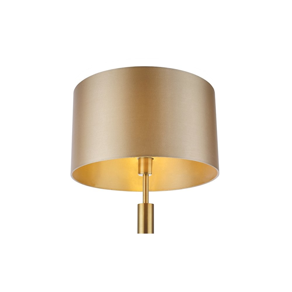 SYL4975-LYR1629 Sylvester Floor Lamp Antique Brass and Glass With Shade