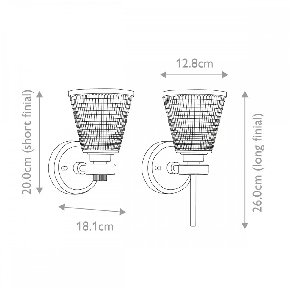 BATH-GUNNIS1-BB Gunnislake 1 Light Bathroom Wall Light Brushed Brass
