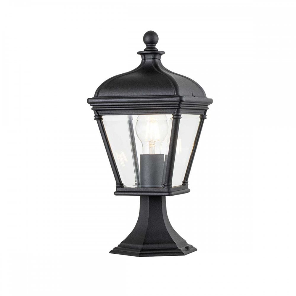 BAYVIEW-3M-BK Bayview 1 Light Outdoor Pedestal Lantern Black