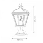 BAYVIEW-3M-BK Bayview 1 Light Outdoor Pedestal Lantern Black