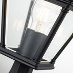 BAYVIEW-3M-BK Bayview 1 Light Outdoor Pedestal Lantern Black