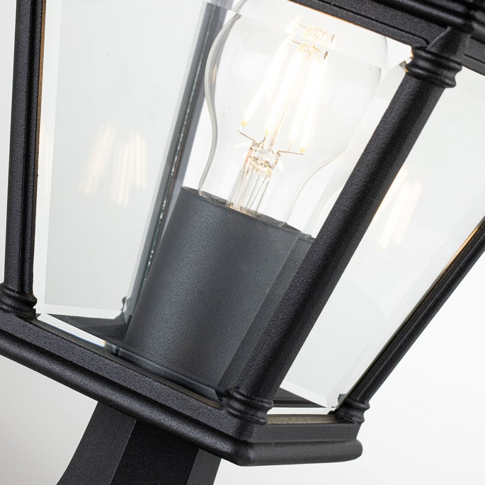 BAYVIEW-3M-BK Bayview 1 Light Outdoor Pedestal Lantern Black