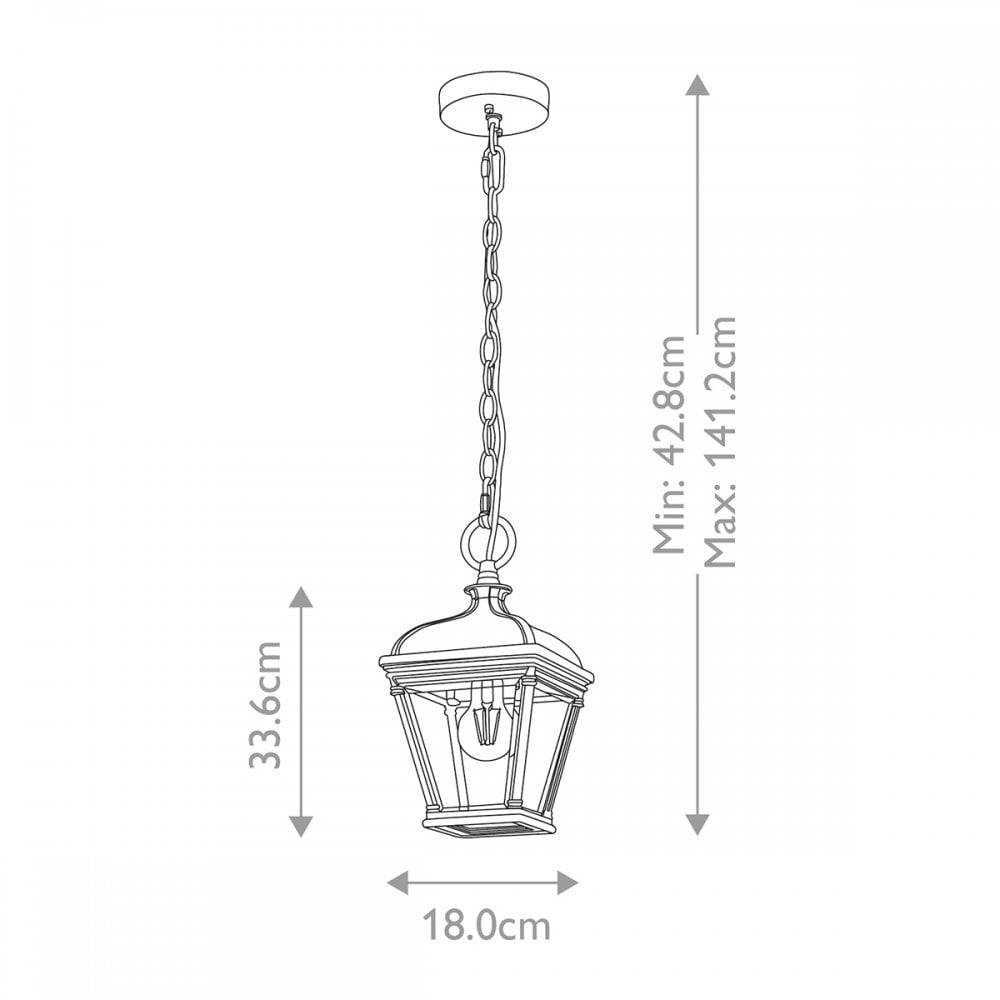 BAYVIEW-8M-BK Bayview 1 Light Outdoor Chain Lantern Black