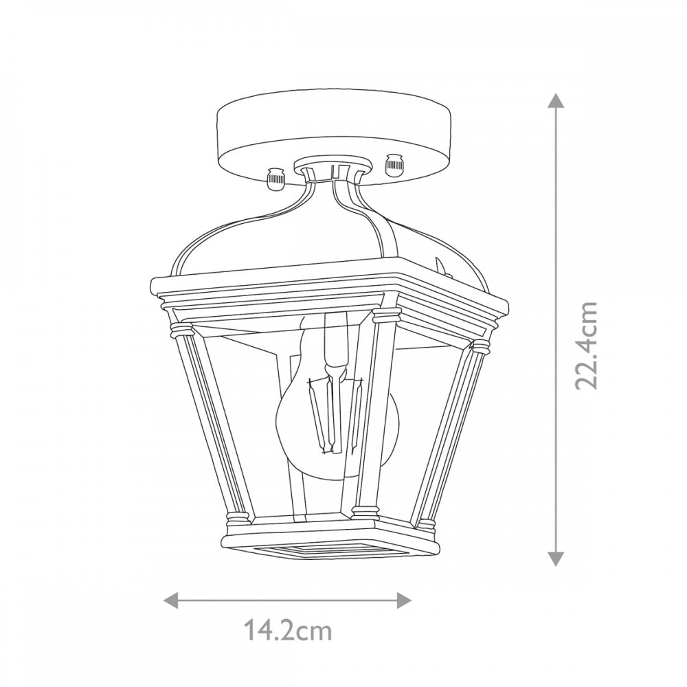 BAYVIEW-PORCH-BK Bayview 1 Light Outdoor Porch Lantern Black