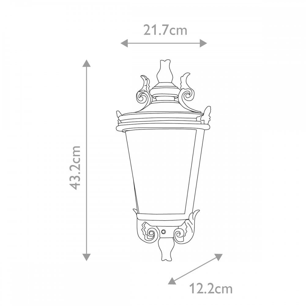 BT7-M Baltimore 1 Light Outdoor Medium Half Lantern Weathered Bronze